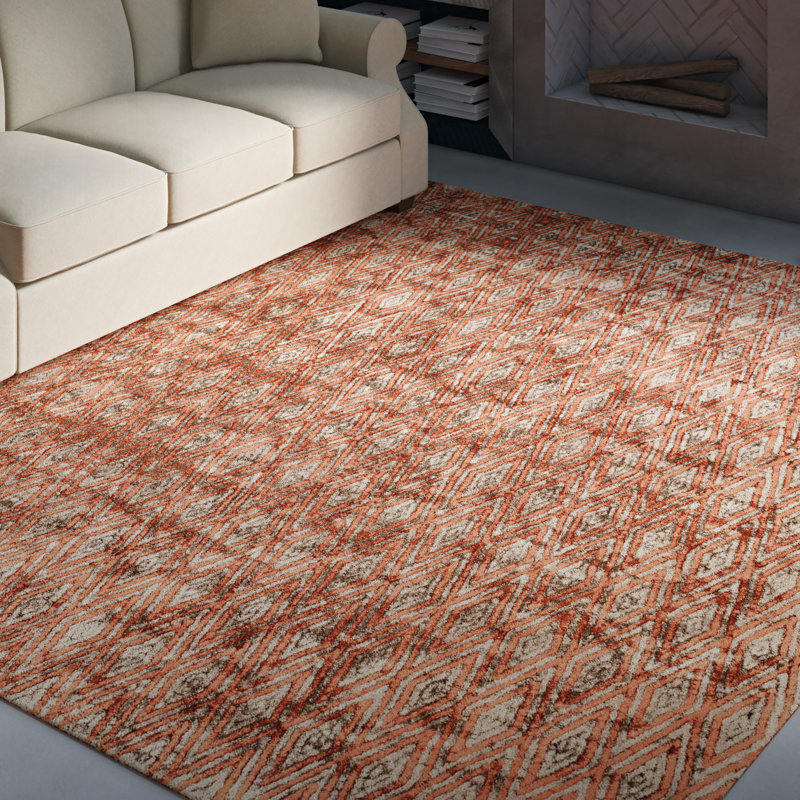Greyleigh™ Brashear Geometric Handmade Tufted Rust/Orange Area Rug & Reviews Wayfair